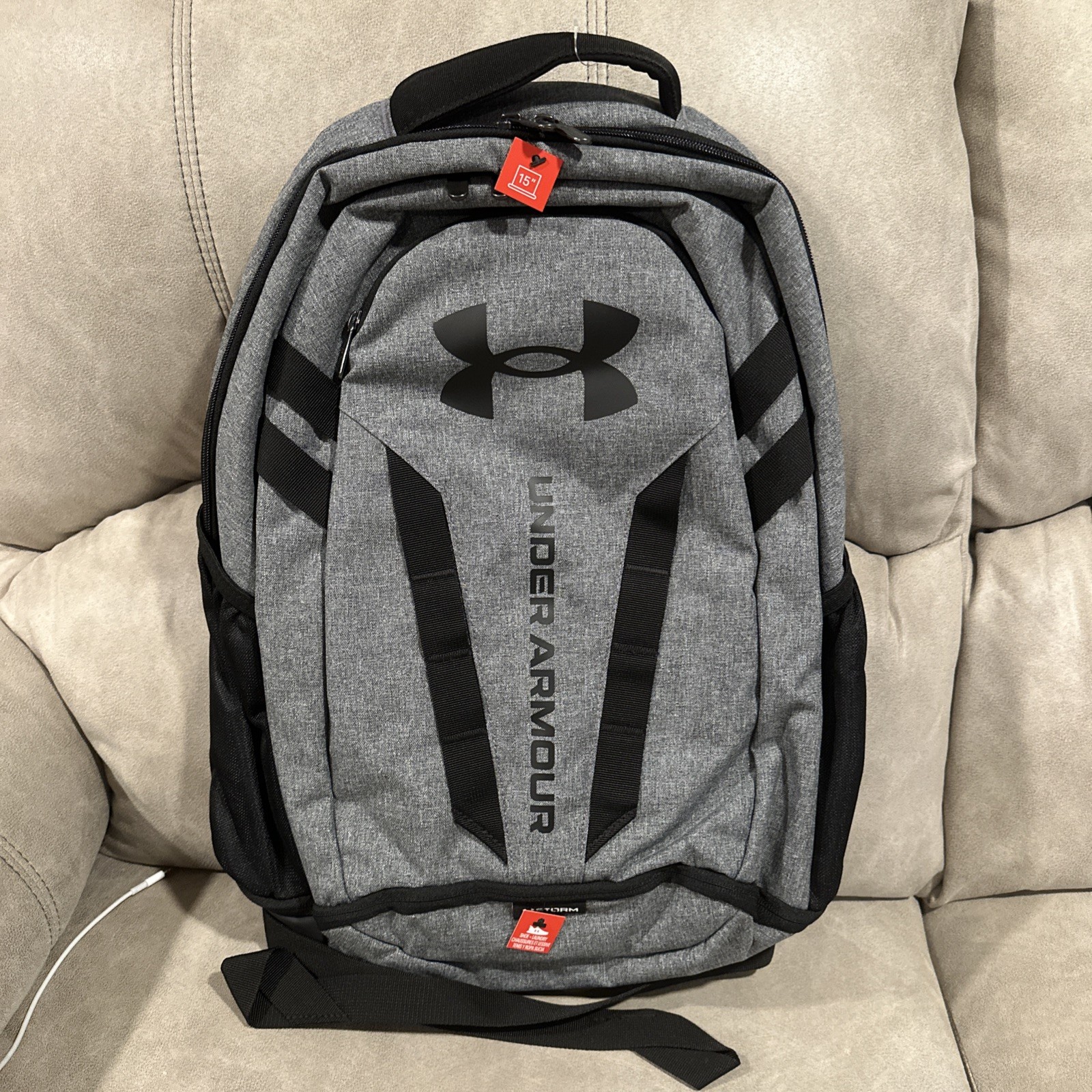 Under Armour Unisex UA Hustle 5.0 Backpack Black / Gray NWT School Sports Hiking