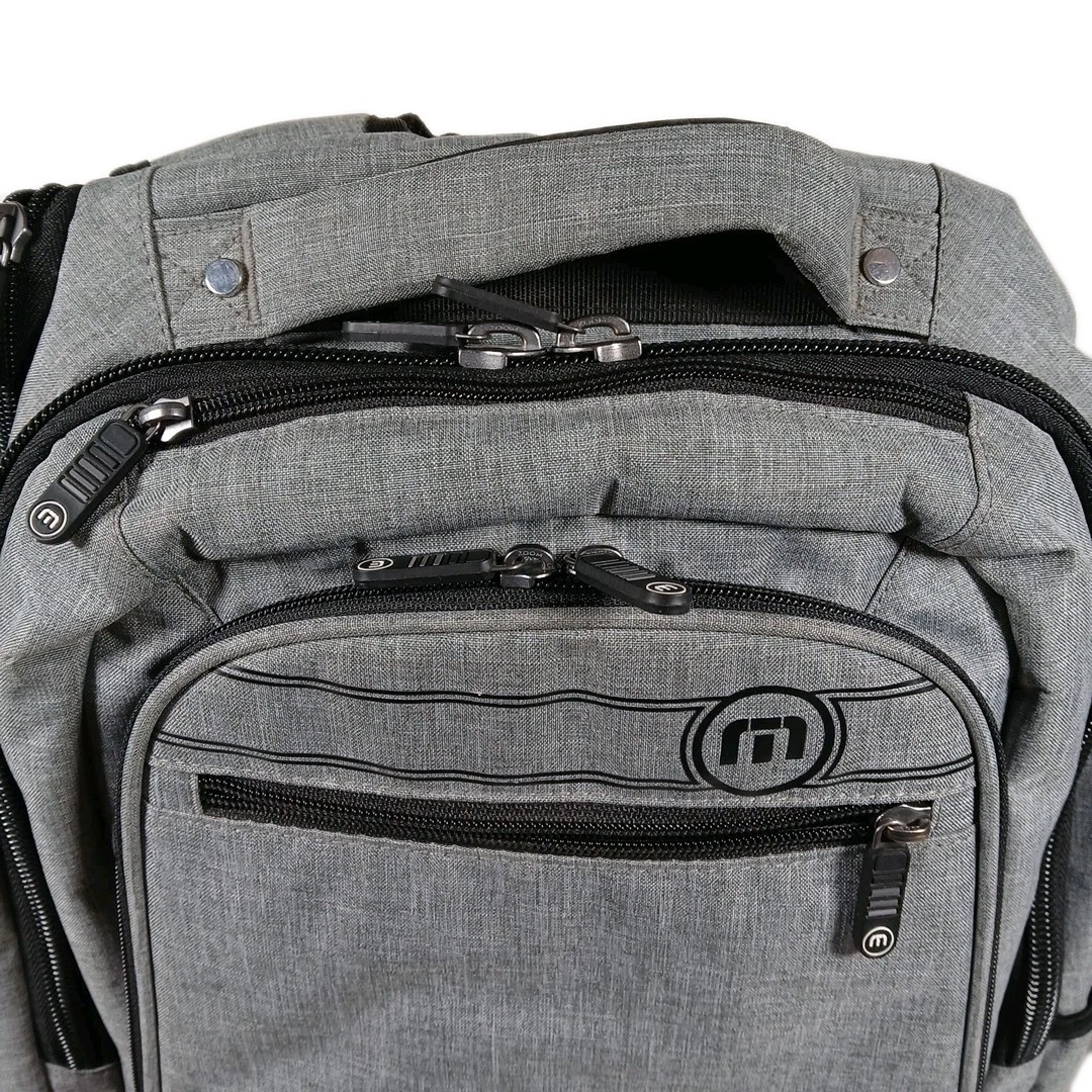 Travis Mathew The Go Laptop Backpack Gray Fleece Lined 12.5″x19.5″x6″ “Hole”
