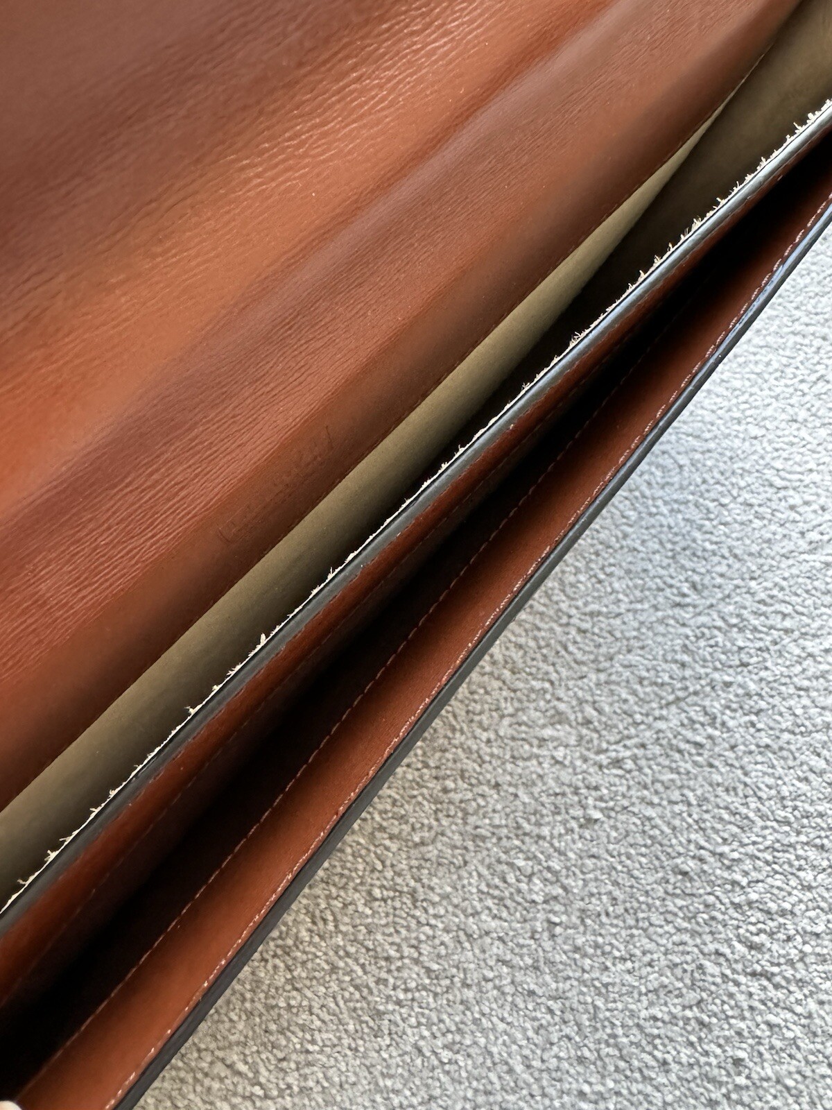 LOEWE Brown Leather Briefcase Document Laptop Bag with Lock & Key Spain