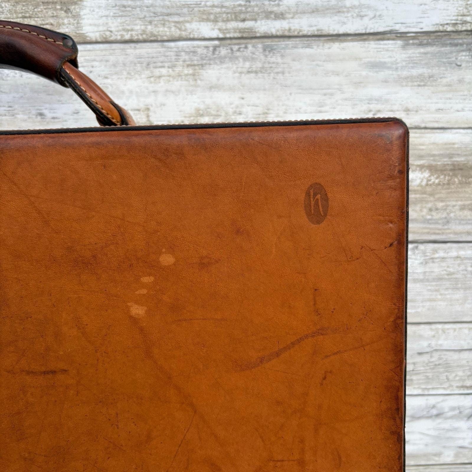VTG Hartmann Belting Leather Briefcase Attache Brown Organizer 4″