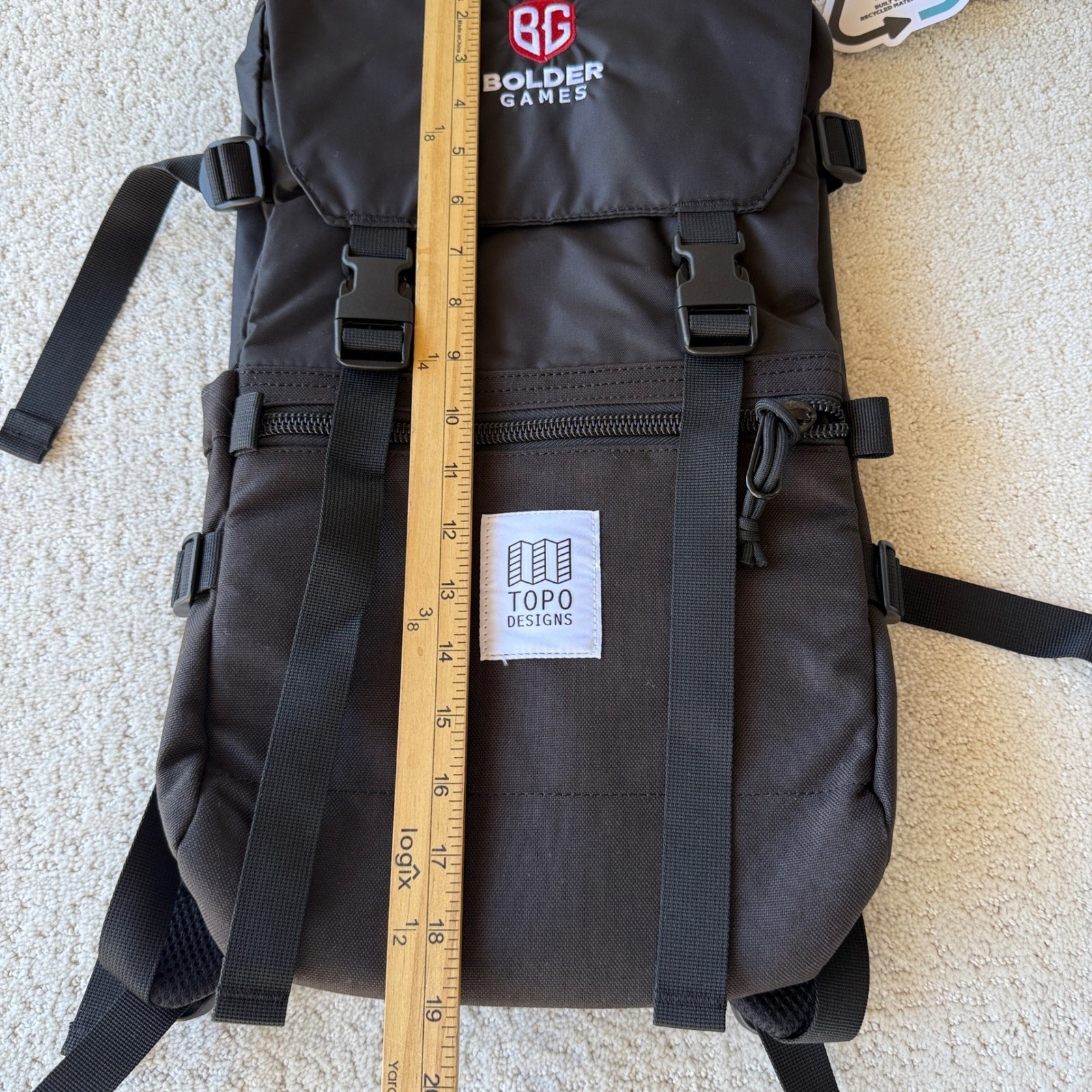 Topo Designs Rover Pack Classic Mens OS Black Backpack 20L Laptop Sleeve Bolder