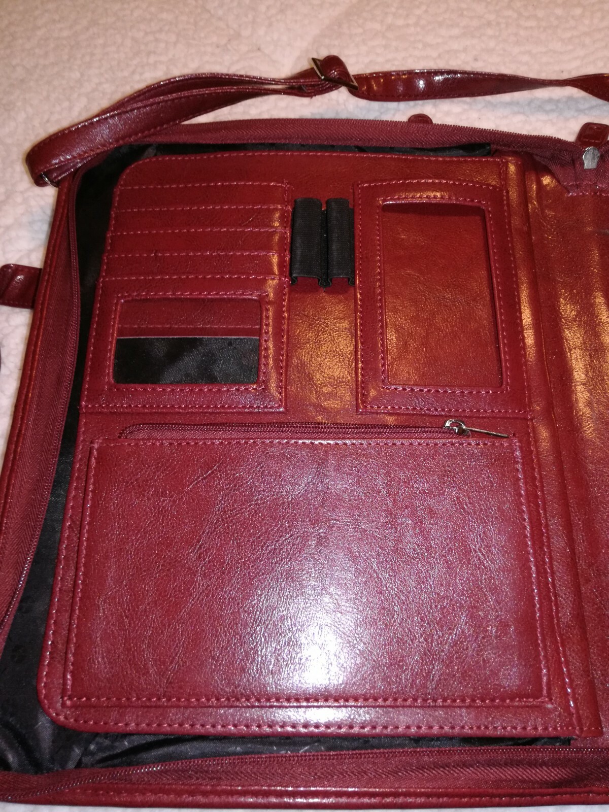 Foray Leather Planner 3 Ring Multi Pocket 10 x 8 Inches briefcase organizer (B2)