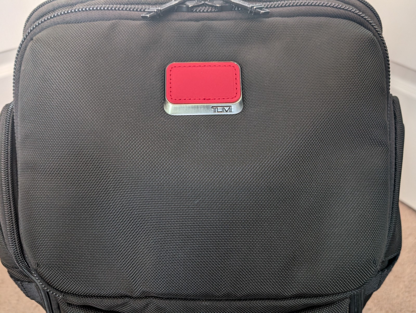 TUMI Alpha Bravo Tyndall Utility Backpack 0232384D Black Ballistic Nylon Red Kit
