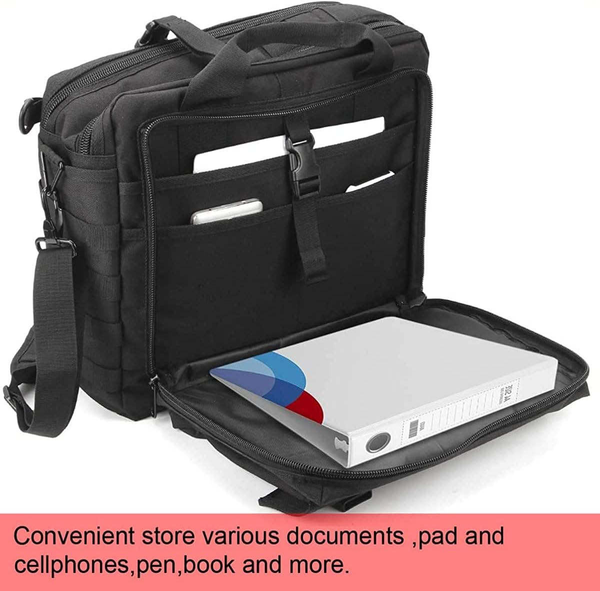 15.6 Inch Tactical Laptop Messenger Bag Briefcase Water Resistant Shoulder Case