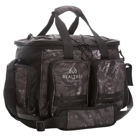 Realtree Aspect Large Fishing Tackle Bag Gray Camo w/ Tackle Boxes Polyester