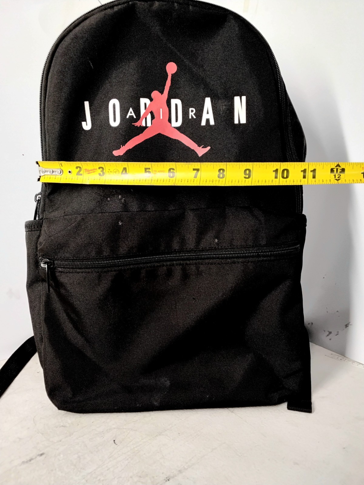 Jordan Black Backpack with Red Jumpman Logo – Used –