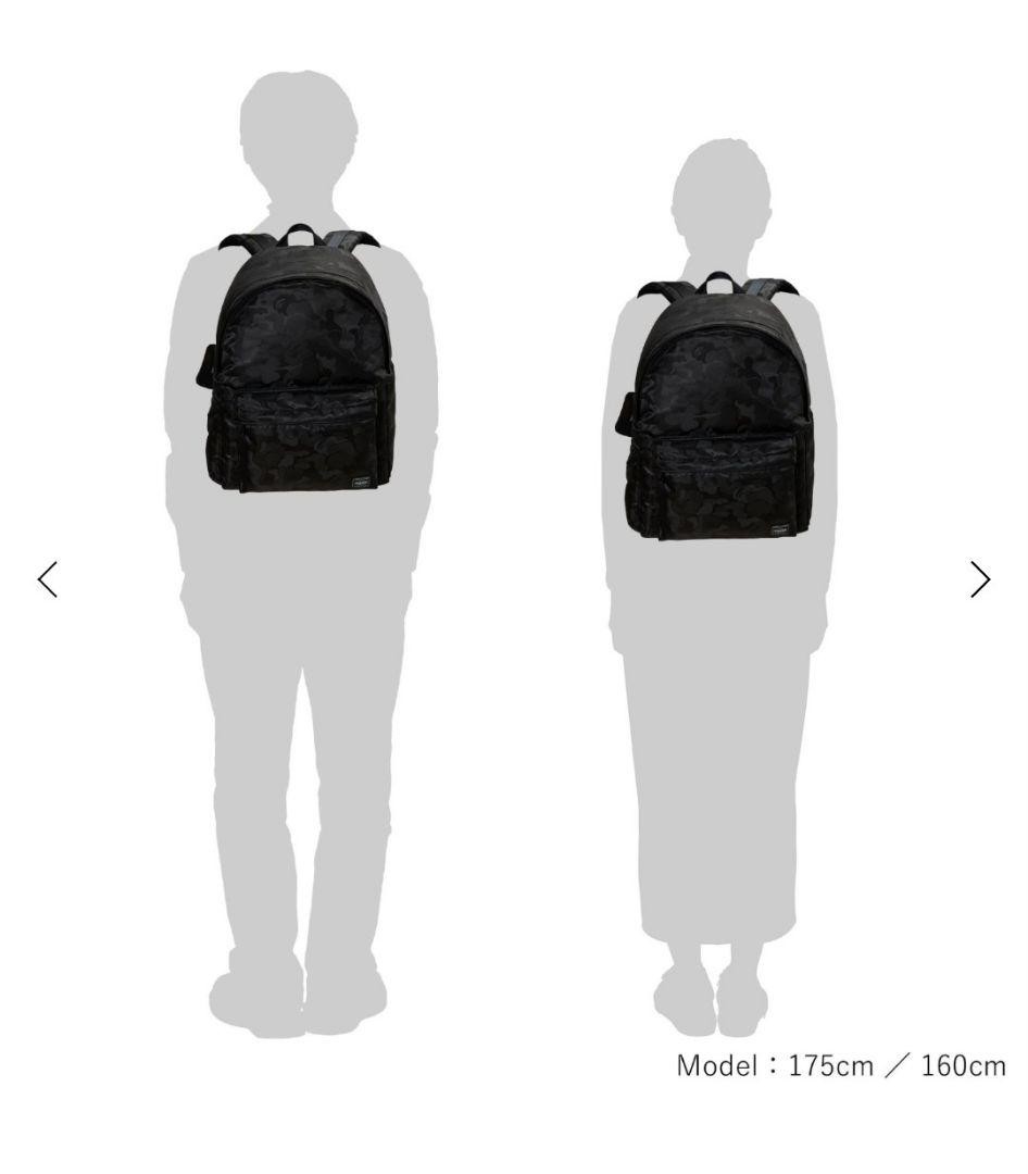 A BATHING APE Porter Daypack 26cm Black Camo ABC Camouflage Used in Japan