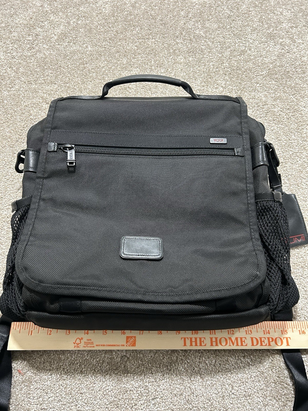 TUMI Backpack Alpha 3 in 1 Black Backpack Messenger Slim Convertible Bag 26189DH