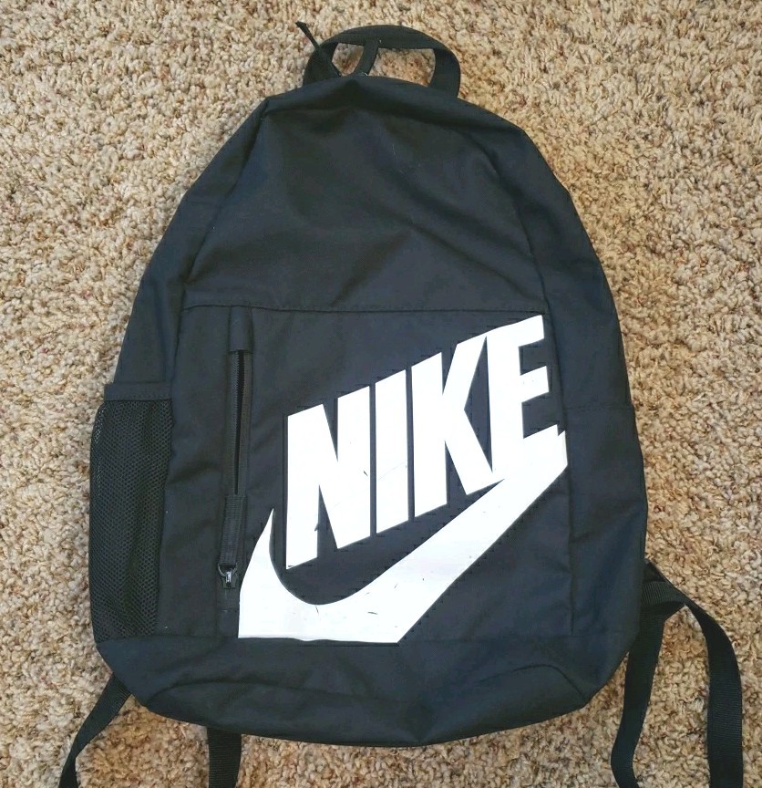 Nike Backpack black 18″x13″ School gym Big Logo Spellout Swoosh