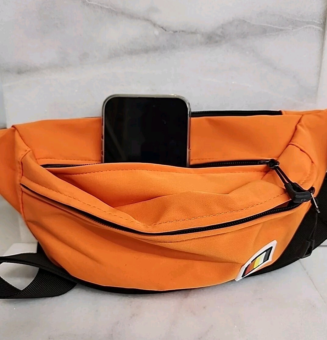 Crossbody- Fanny Pack- Waist Bag. Adjustable Strap. Orange