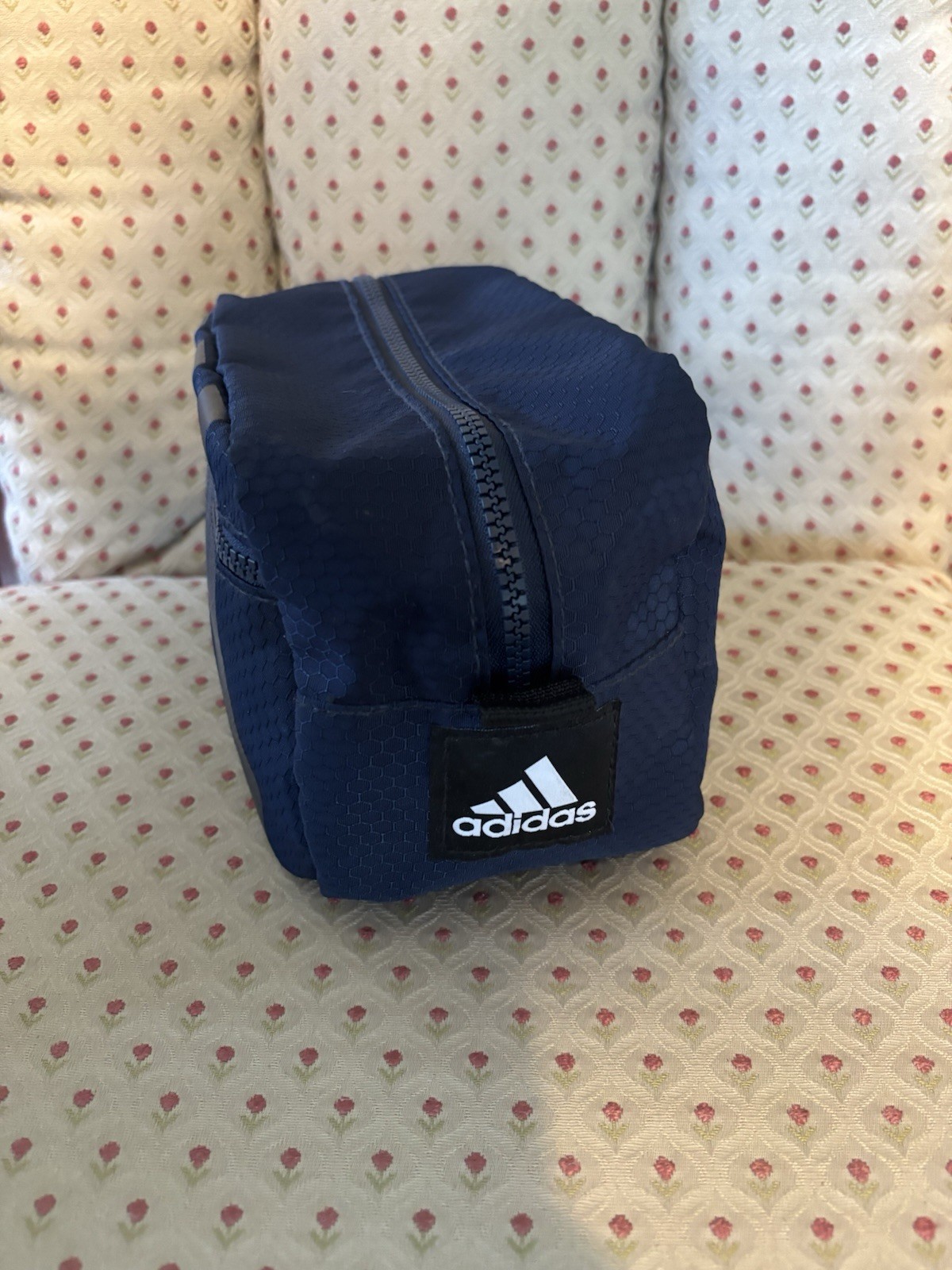 adidas Blue Solid Zip Dopp Kit Toiletry Travel Bag for Unisex Adults