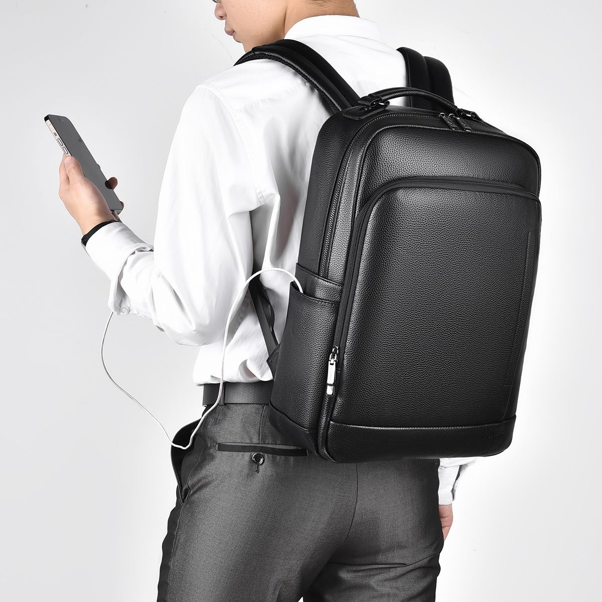 US Men Business Genuine Leather Backpack Satchel Laptop NoteBook School Bag