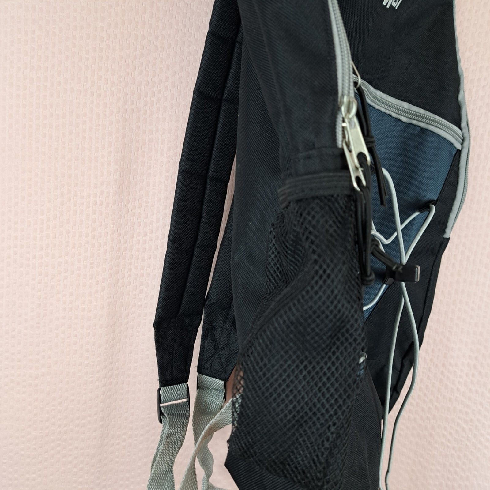 NEW Moda West Black Backpack Black and Blue Lace Up Lightweight