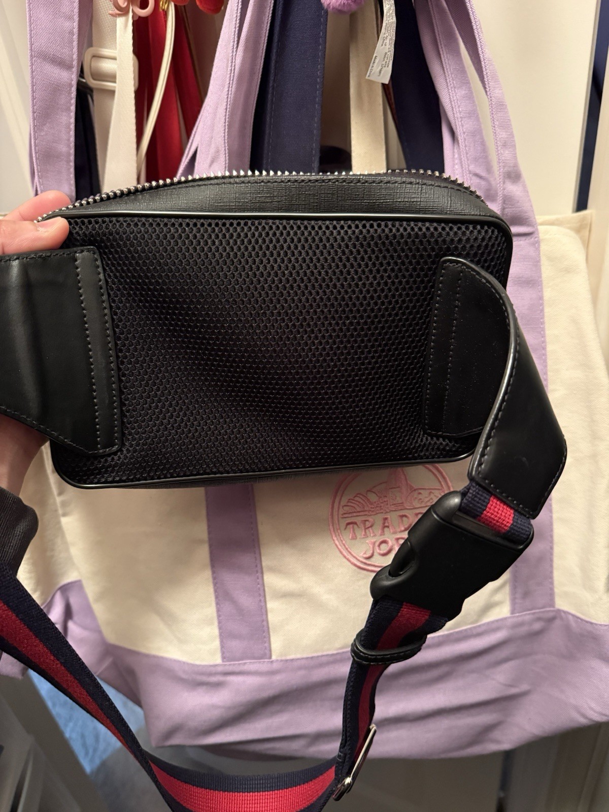 GUCCI Supreme Monogram Web Belt Bag Black Grey USED/ In Excellent Condition!