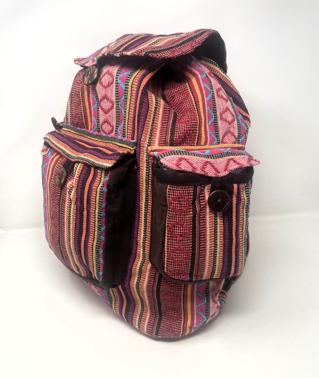 Handmade “Hippied backpack” 100% Cotton Beautiful Colors Design