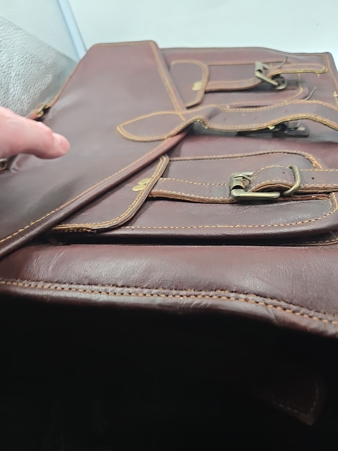 Leather Briefcase Laptop Messenger bag best computer satchel Bag 17 1/2″ 14″