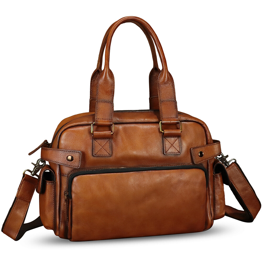 Genuine Leather Purse and Messenger Bag for Men Briefcase Crossbody Shoulder Bag