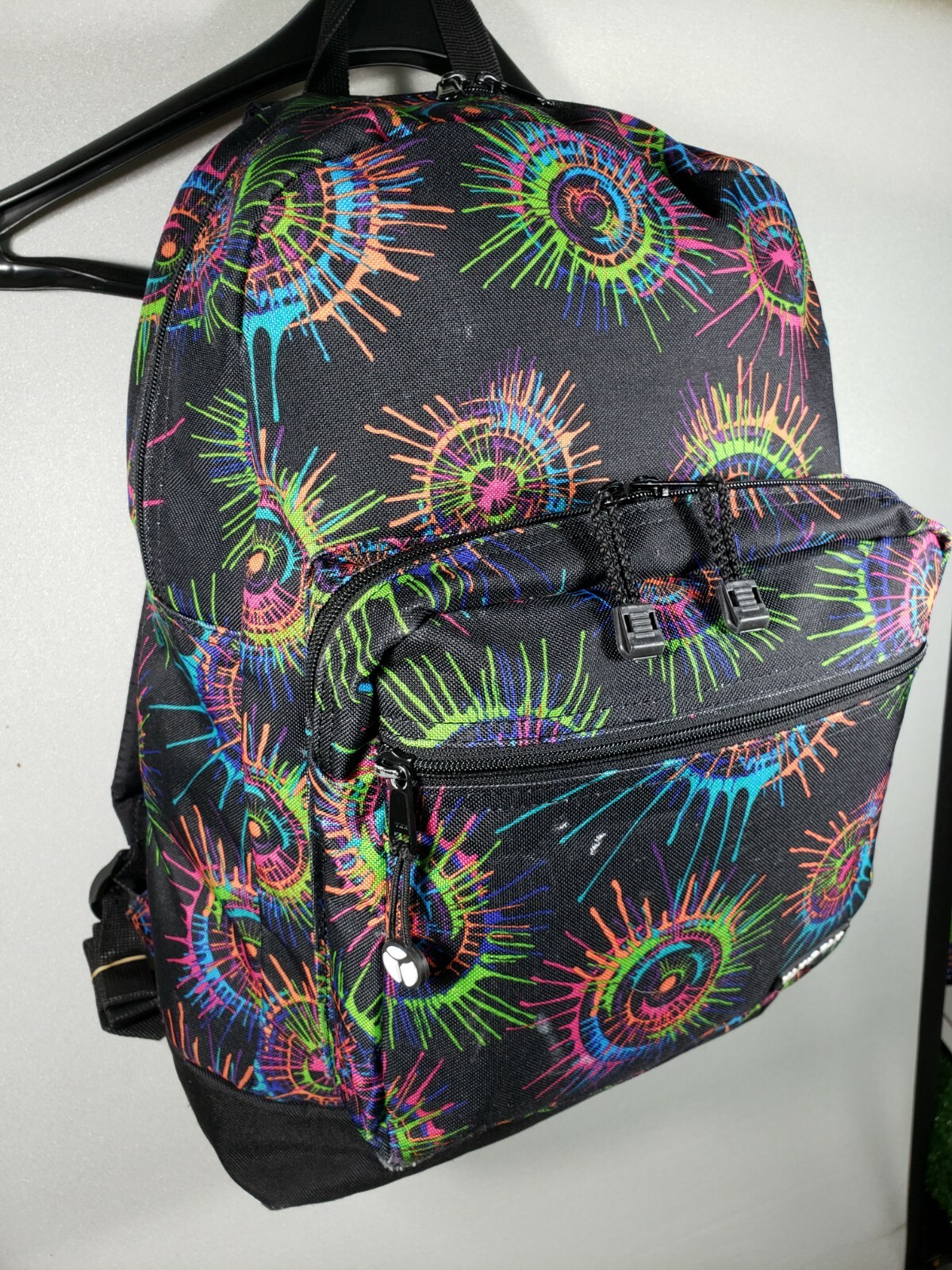 Yak Pak Multi-Colored Colorful Paint Splatter Student Rainbow Backpack Bookbag