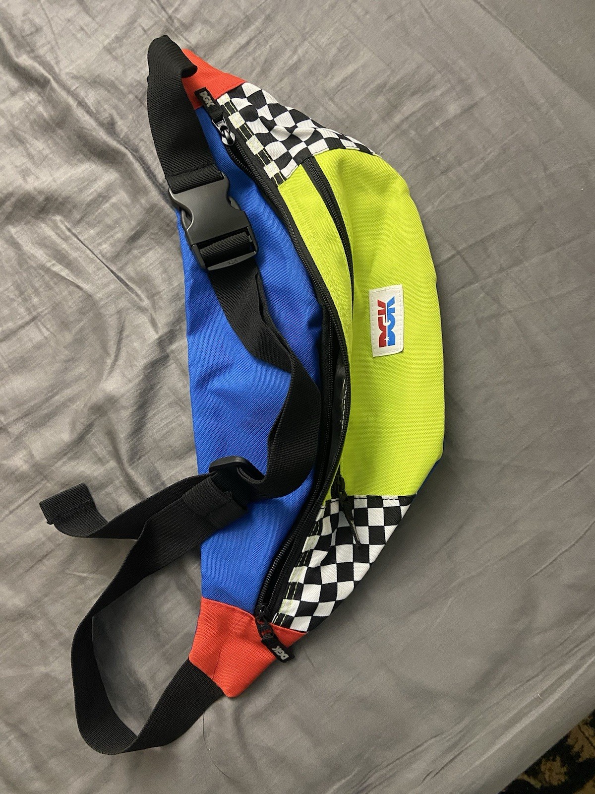 Blue/Red/Lime Green/Checkered DGK Team Hustle Body Pack Backpack