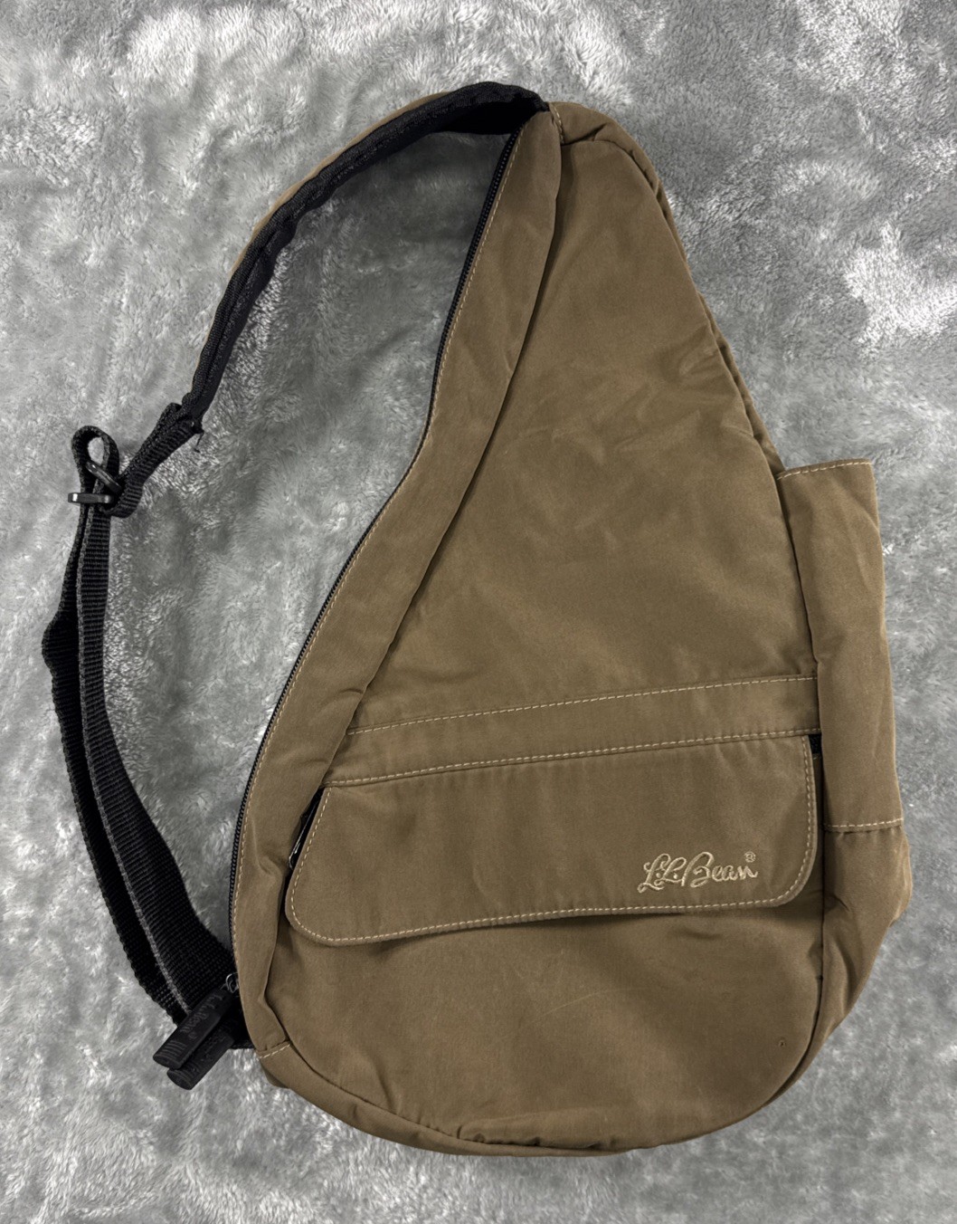 LL Bean Vintage Ameribag Healthy Back Sling Bag Tan Single Strap