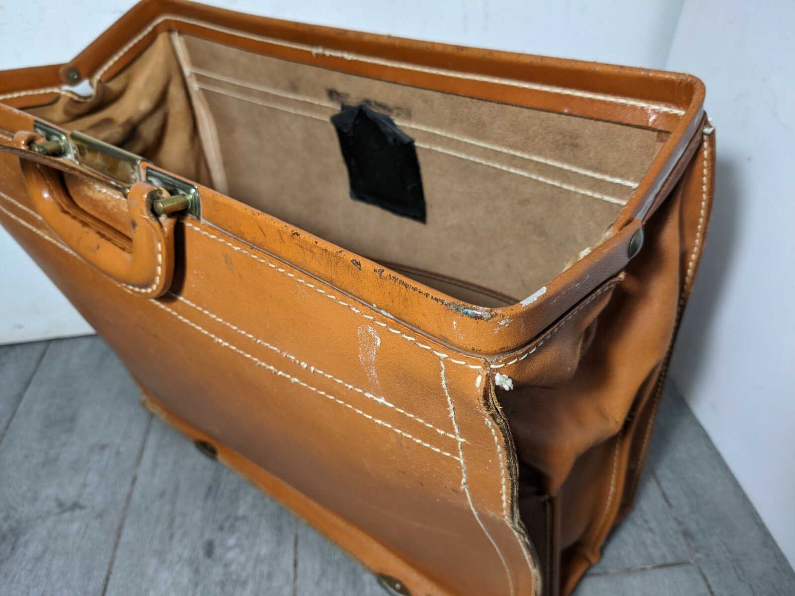 Vintage Leathercraft Briefcase Split Cowhide Leather Doctor’s Bag
