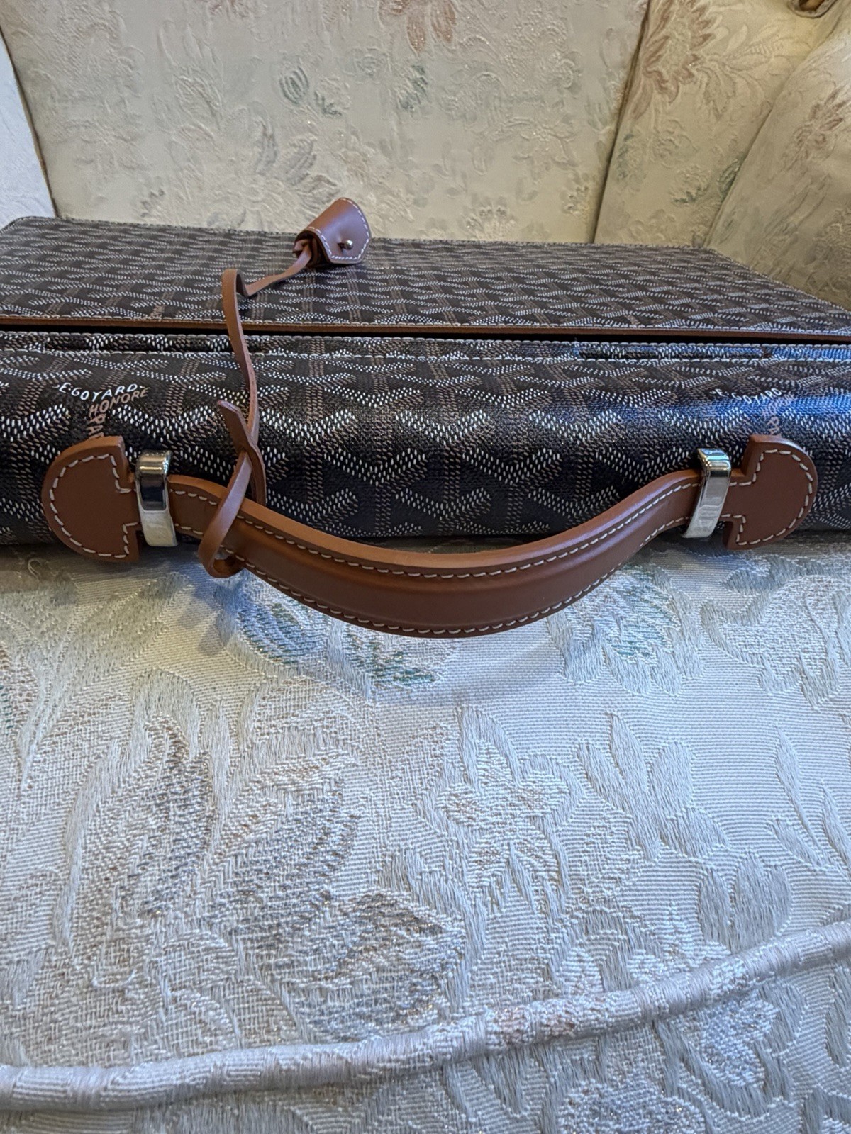 Authentic Goyard Serviette Chypre Briefcase Goyardine Tan New