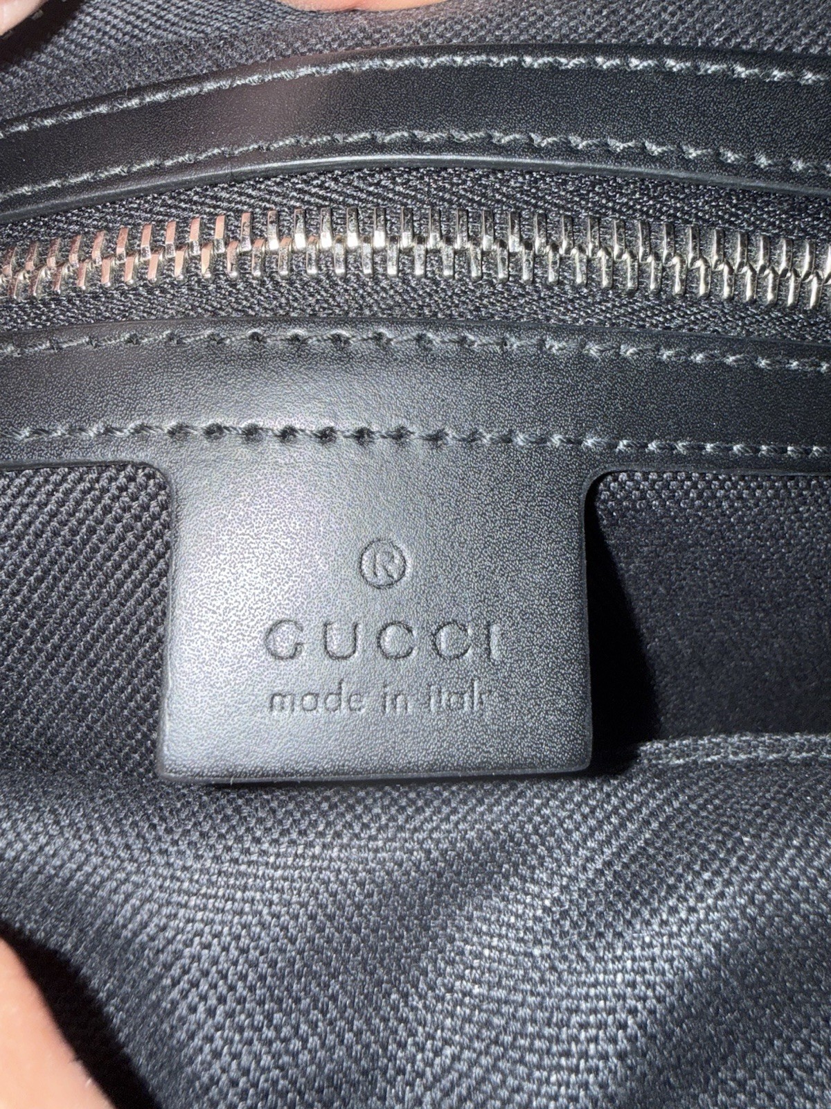 GUCCI Supreme Monogram Web Belt Bag Black Grey USED/ In Excellent Condition!
