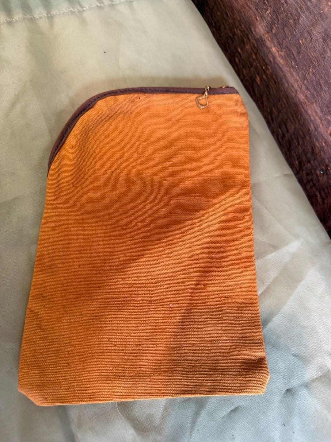 Vintage Talon Zipper Canvas Utility Pouch Orange