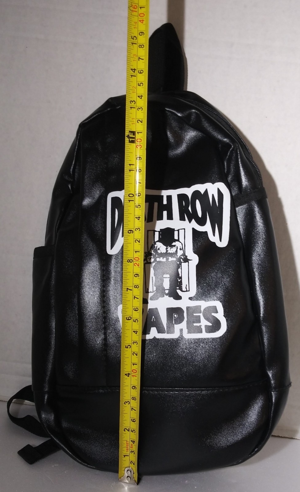 Death Row Vapes Backpack 14 x 8 x 4″ Single strap Black vinyl