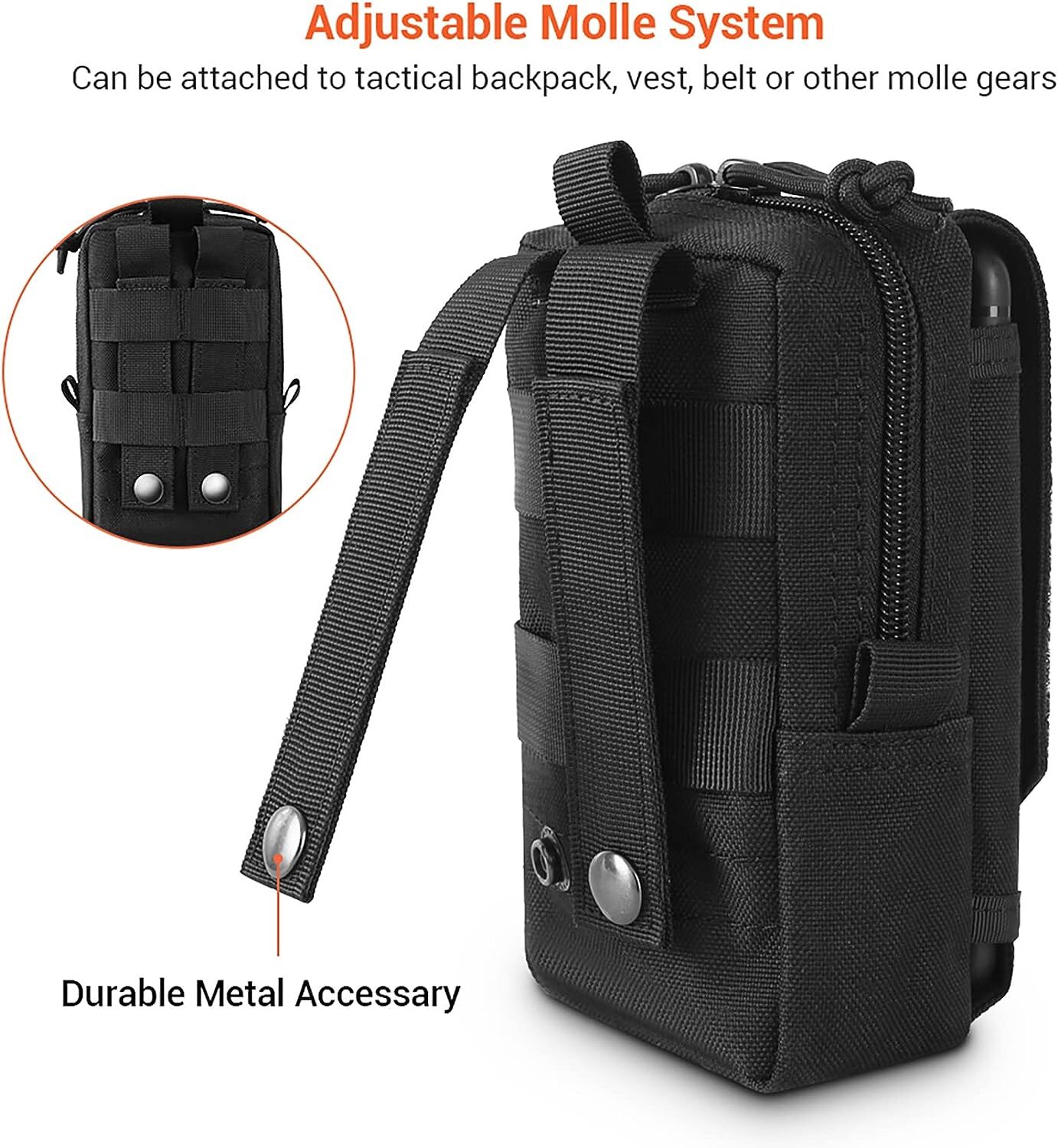 Tactical Molle Pouch EDC Utility Pouch Small Belt Waist Pack Nylon Phone Holster
