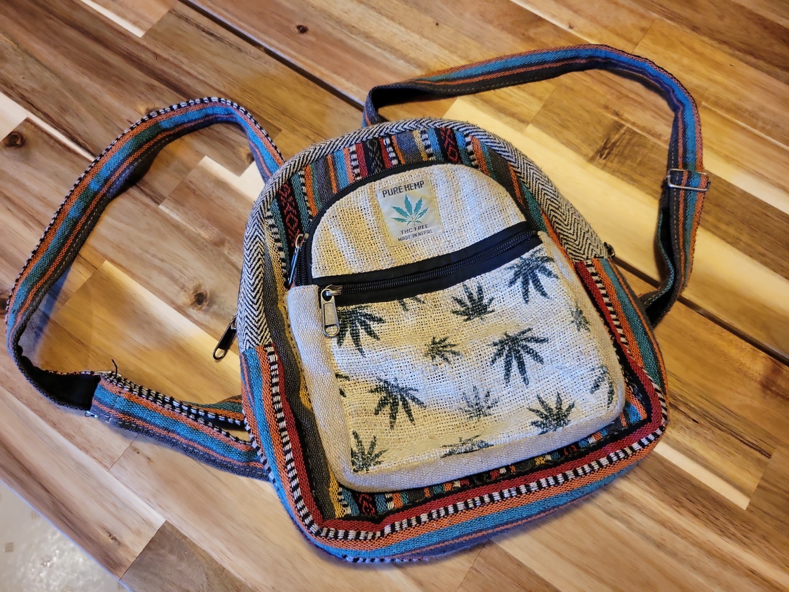 Pure Hemp THC-Free Multi-Pocket Backpack Nepal