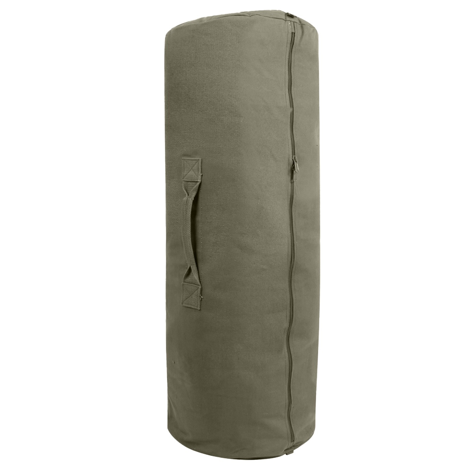 Heavy-Duty Canvas Duffle Bag W/Zipper, Travel Duffel 21″ x 36″ OD Green NEW