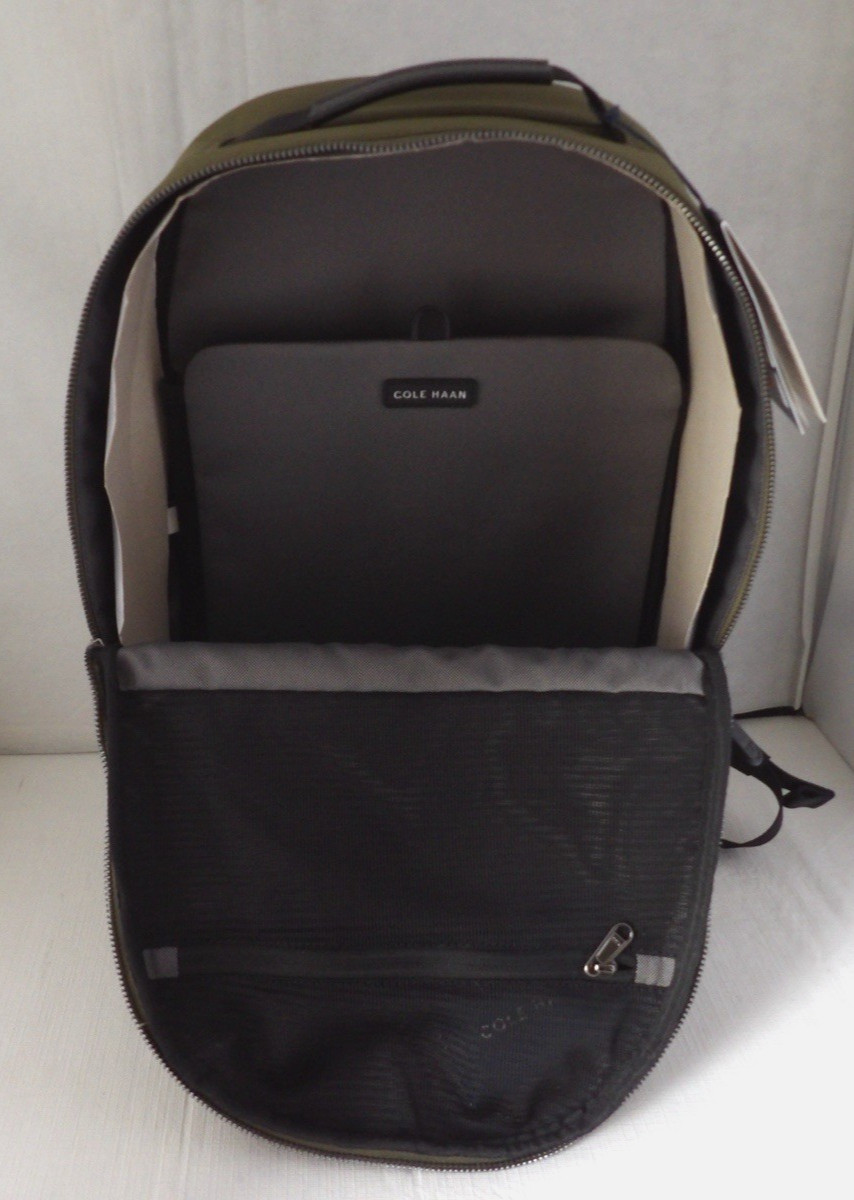 NWT Authentic COLE HAAN F12670 CARSON Olive Night/Black Laptop Backpack Unisex