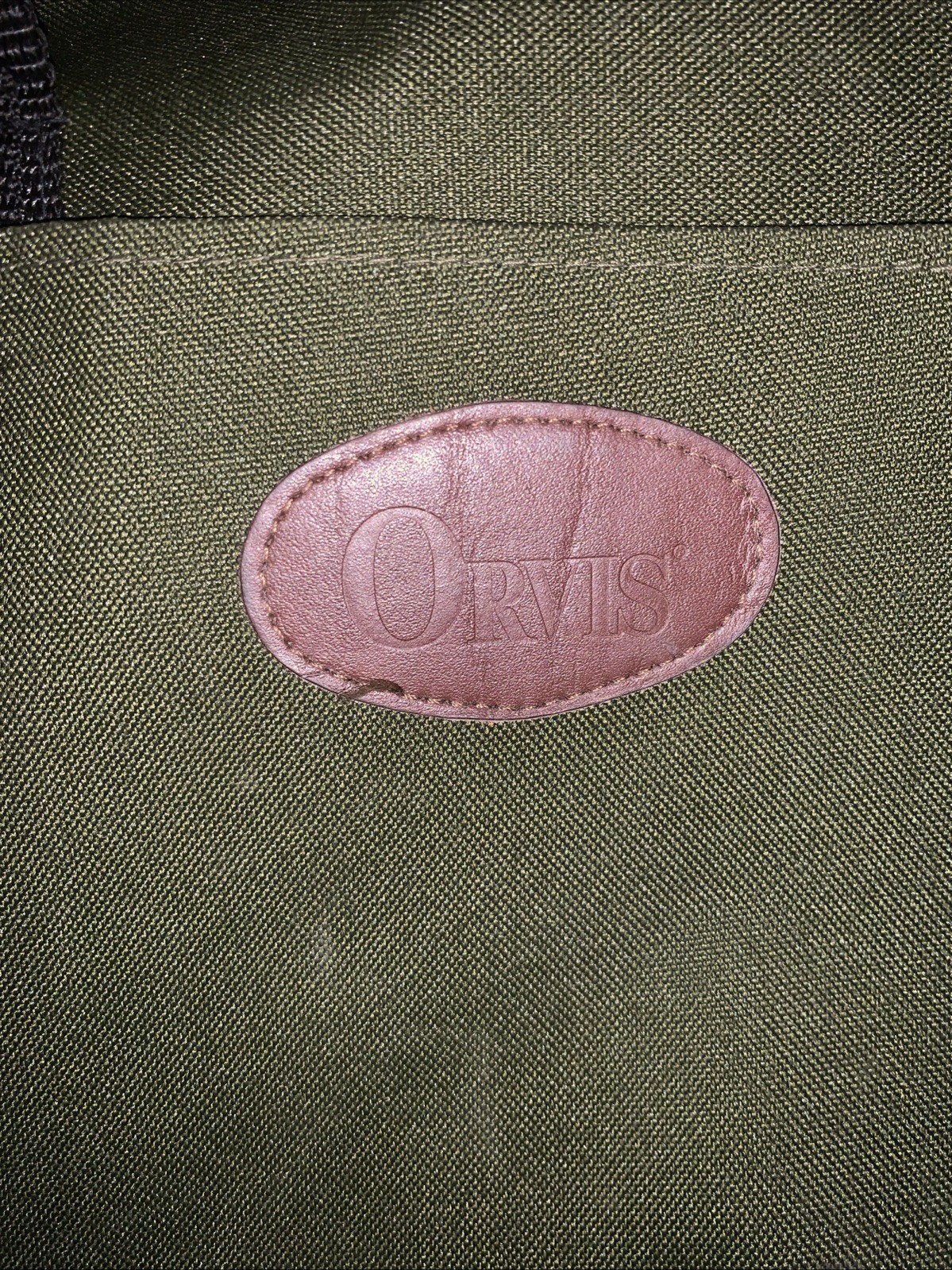 Orvis Messenger Bag Green/Brown Zip Crossbody Shoulder Strap Inner/Outer Pockets