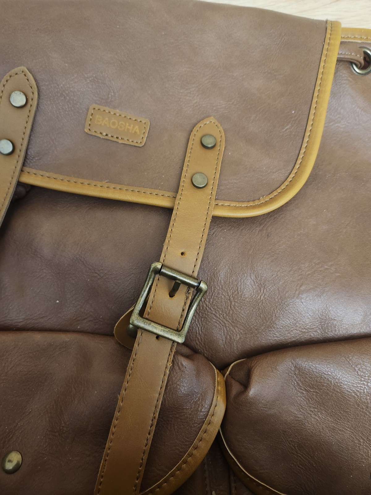 Vegan Leather 15.6 inch Laptop Backpack Hiking Camping Backpack Satchel Bookb…