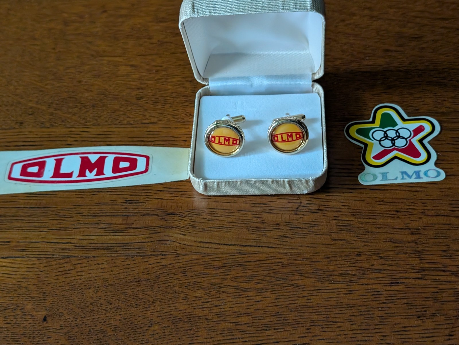 Rare / Vintage Olmo Bicycle Company Cufflinks + Stickers