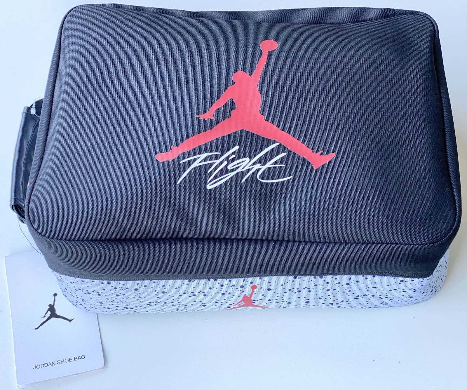 Nike Air Jordan Jumpman Flight Black/Wolf Grey Cement Print Shoe Box Storage Bag