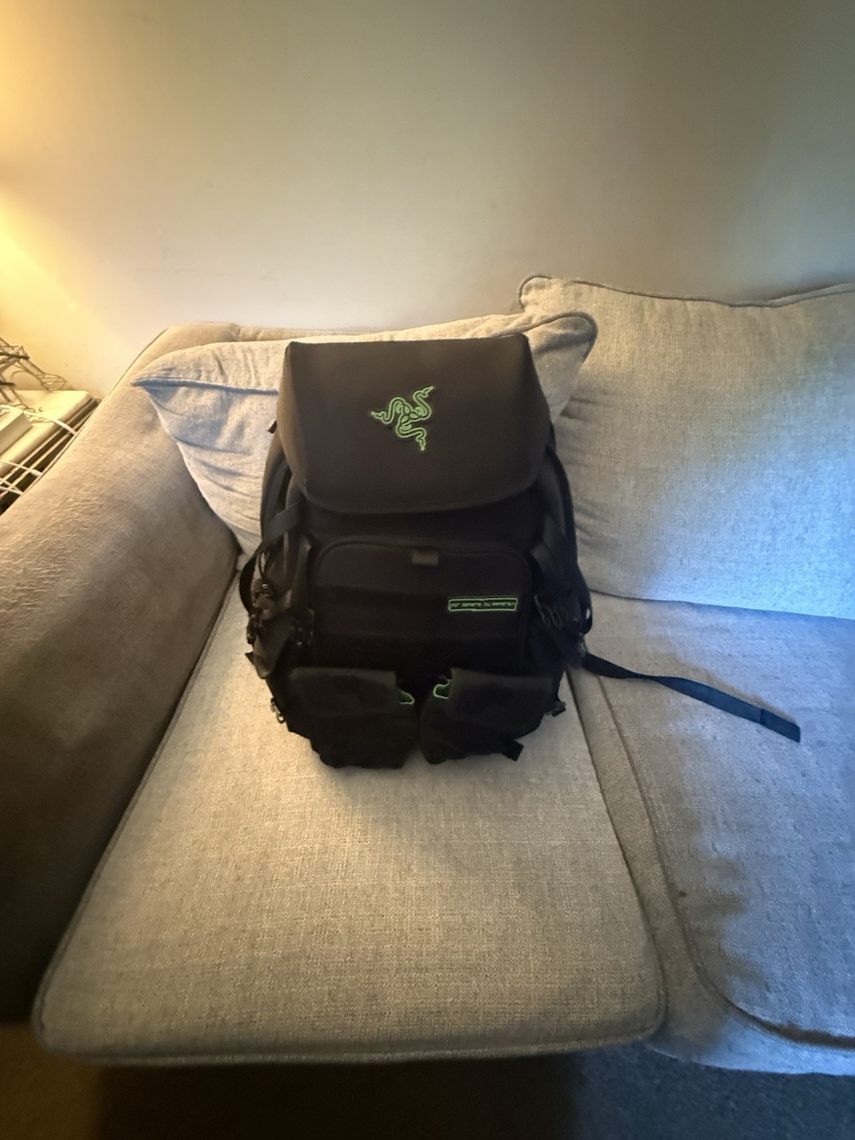 Razer Black/Green Backpack Large Zip & Buckle Padded Adjustable Strap