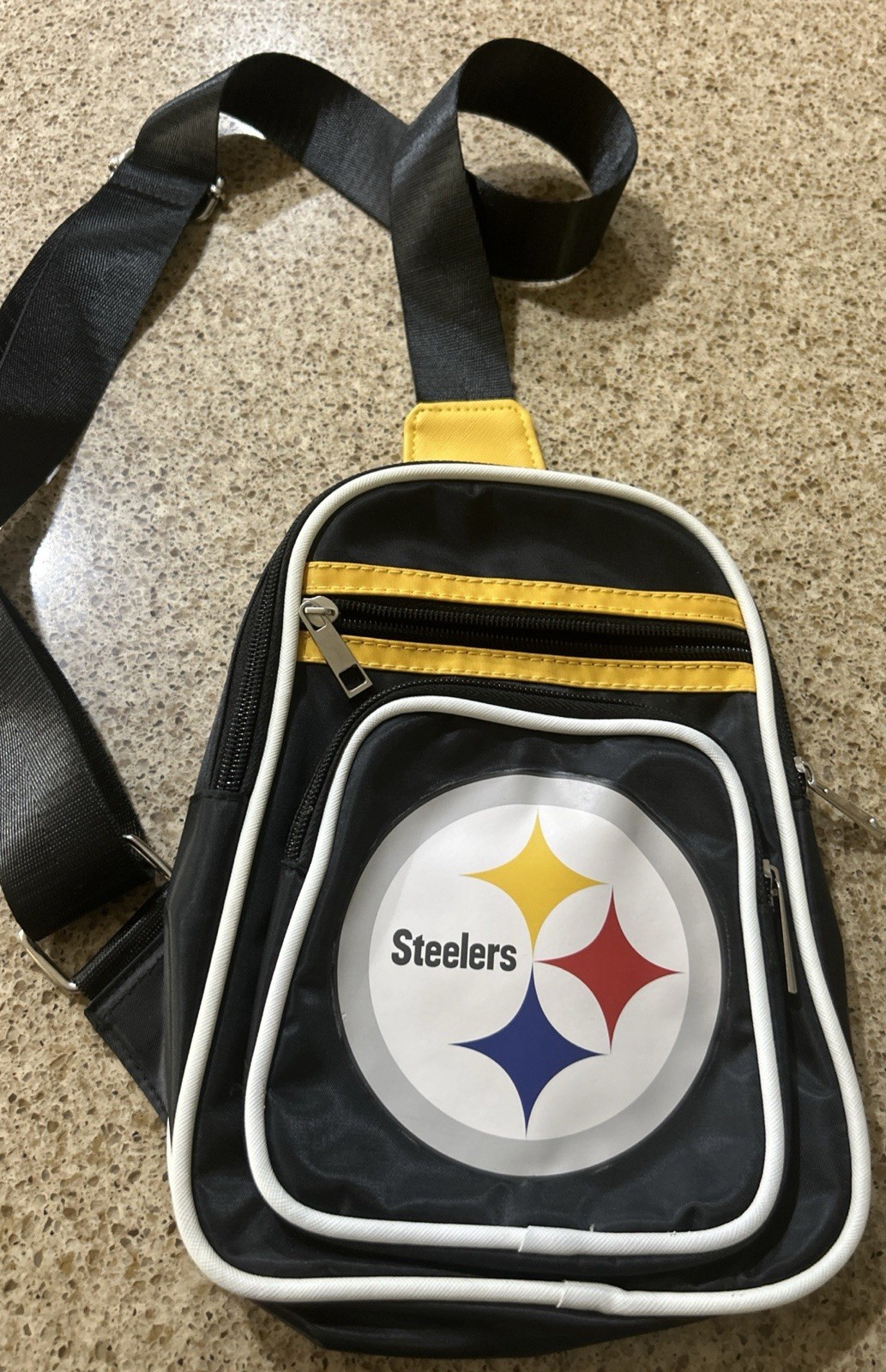 Pittsburgh ￼Steelers Football Sling One Shoulder Bag Offical Black