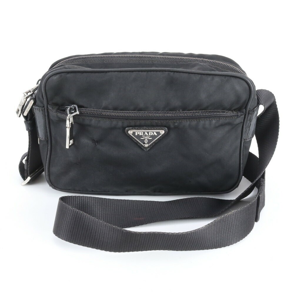 PRADA Tessuto Messenger Bag Nylon Black Shoulder Crossbody Business Mens