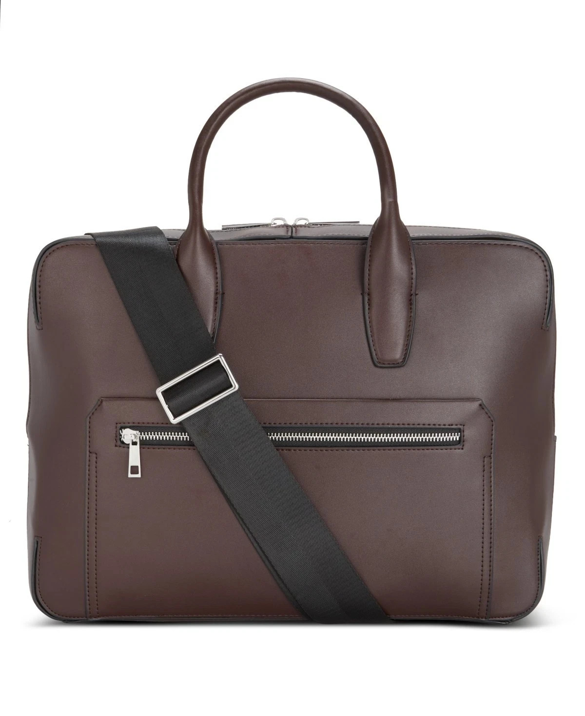 ALFANI Briefcase Brown Faux Leather Messenger Bag Laptop Crossbody