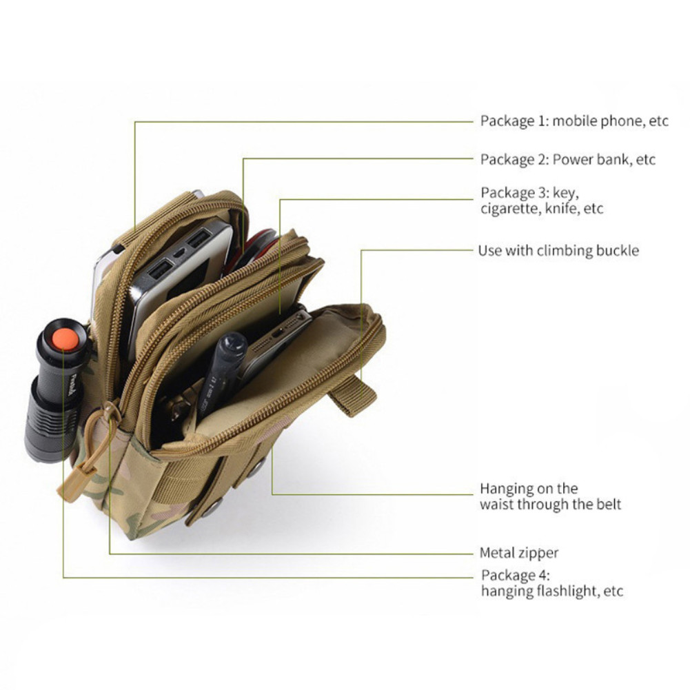 Mens Tactical Molle Pouch Utility Gadget Pack Outdoor Hiking EDC Belt Waist Bag