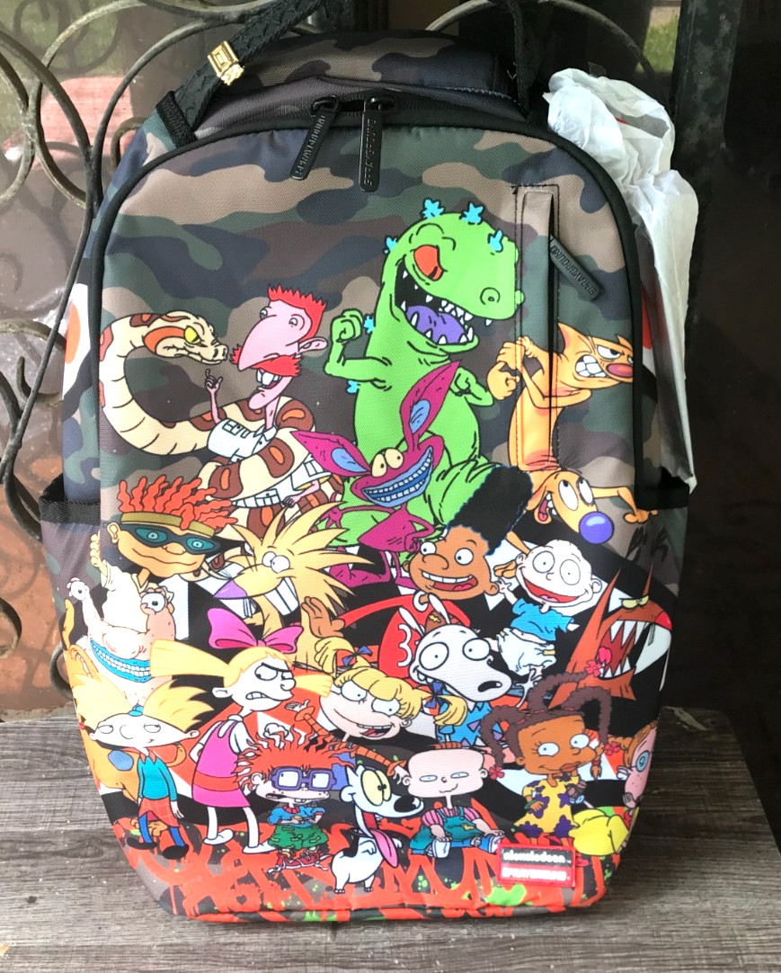 Sprayground 90’s Nickelodeon Camo Backpack New Black Bookbag Large School Bag