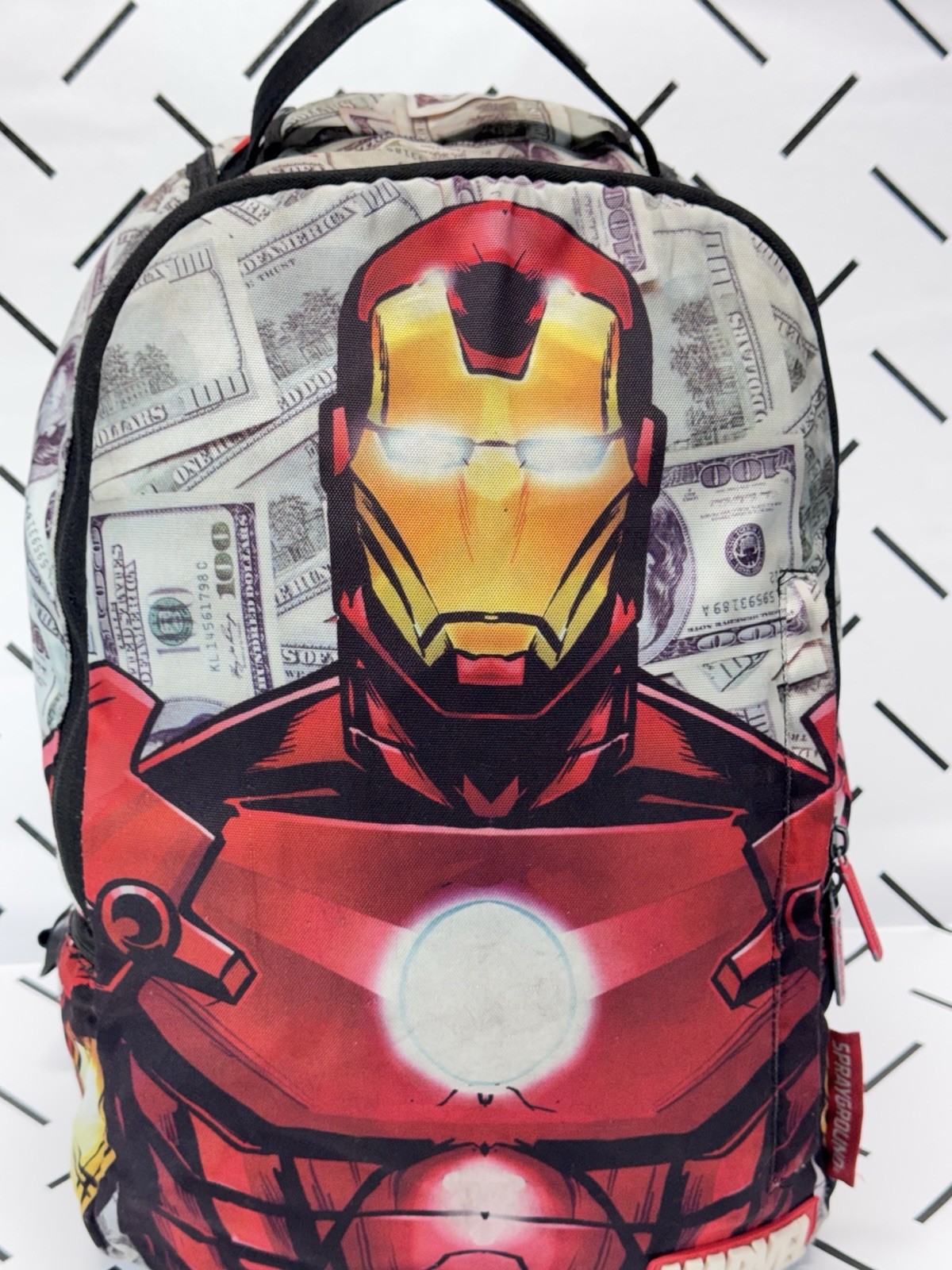 Rare 2015 SPRAYGROUND Iron Man Raining Money Marvel Backpack