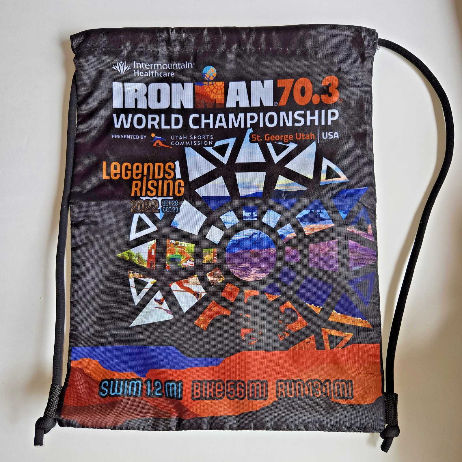 Ironman Sackpack Lot Of 9 Sports Bags-Kona, Utah, Finland, France, New Zealand