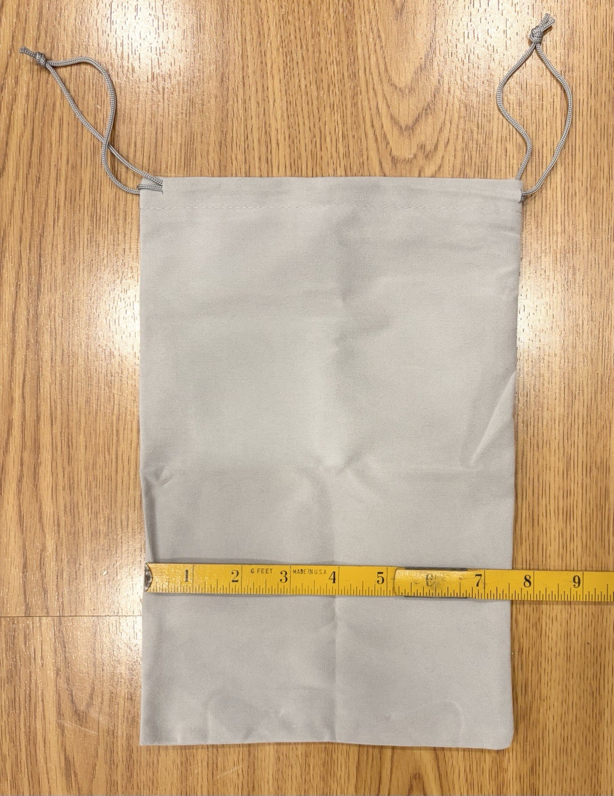 7.5”x11.5” Gray Cinch Drawstring Bag
