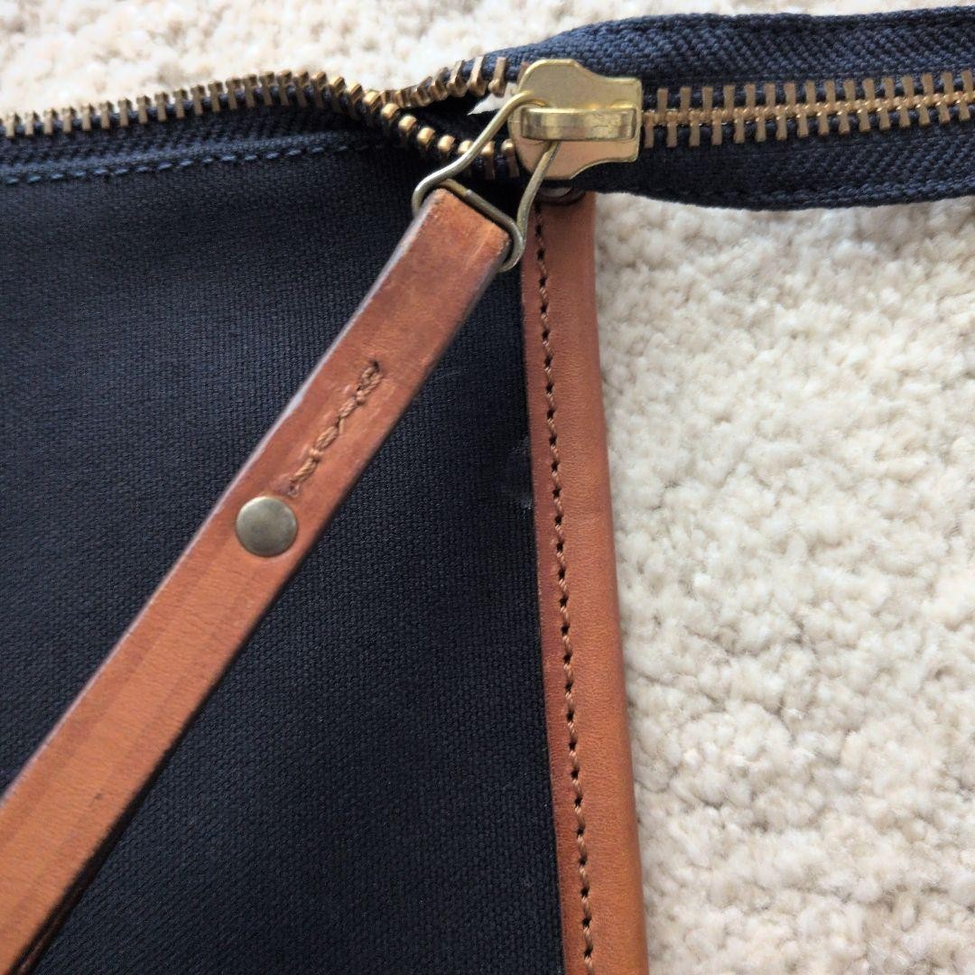 Felisi Leather & Canvas Clutch Bag Black Men’s Size 30cm x 25cm Excellent