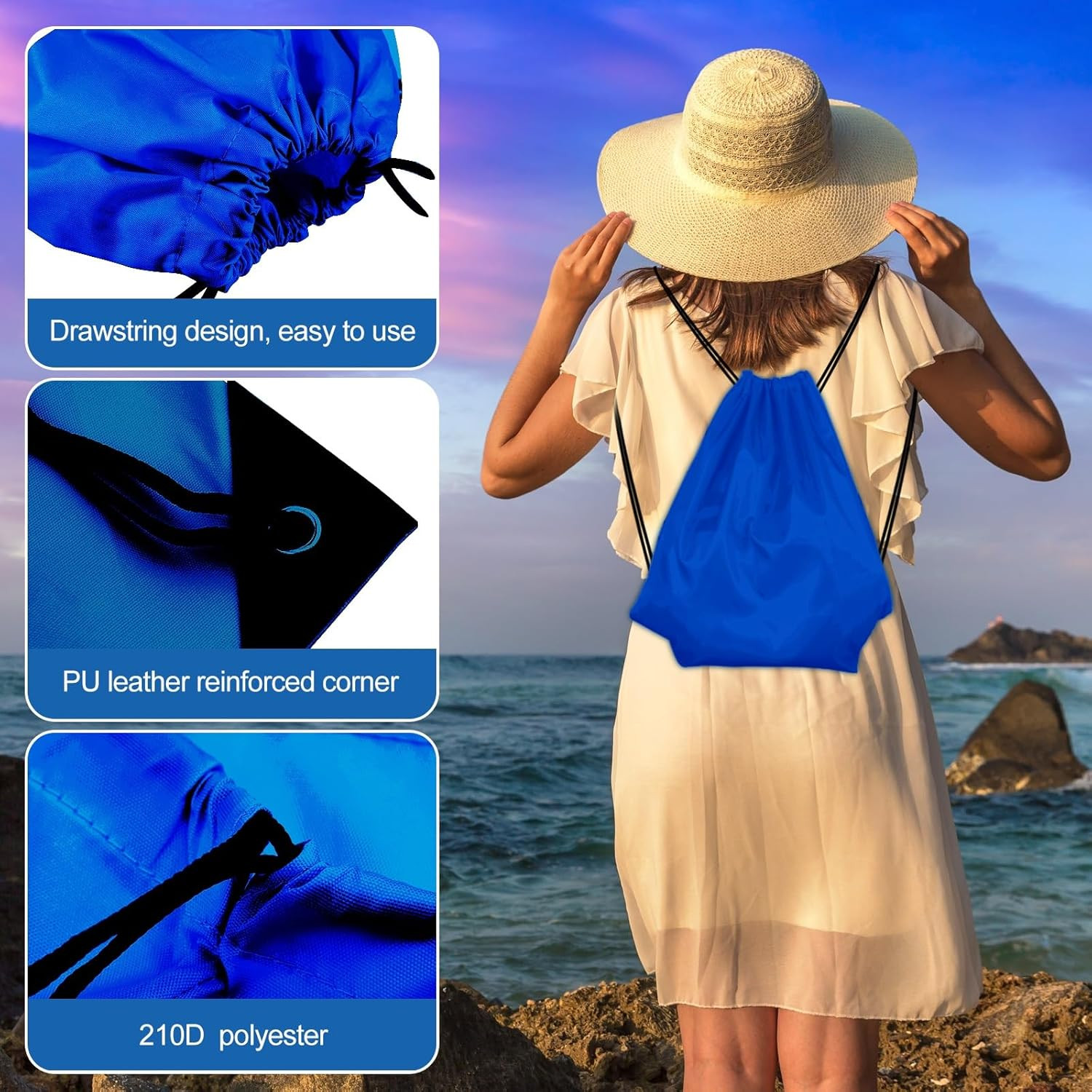 2 Pcs Drawstring Backpack Bags Sports Cinch Sack String Backpack Storage Bags fo