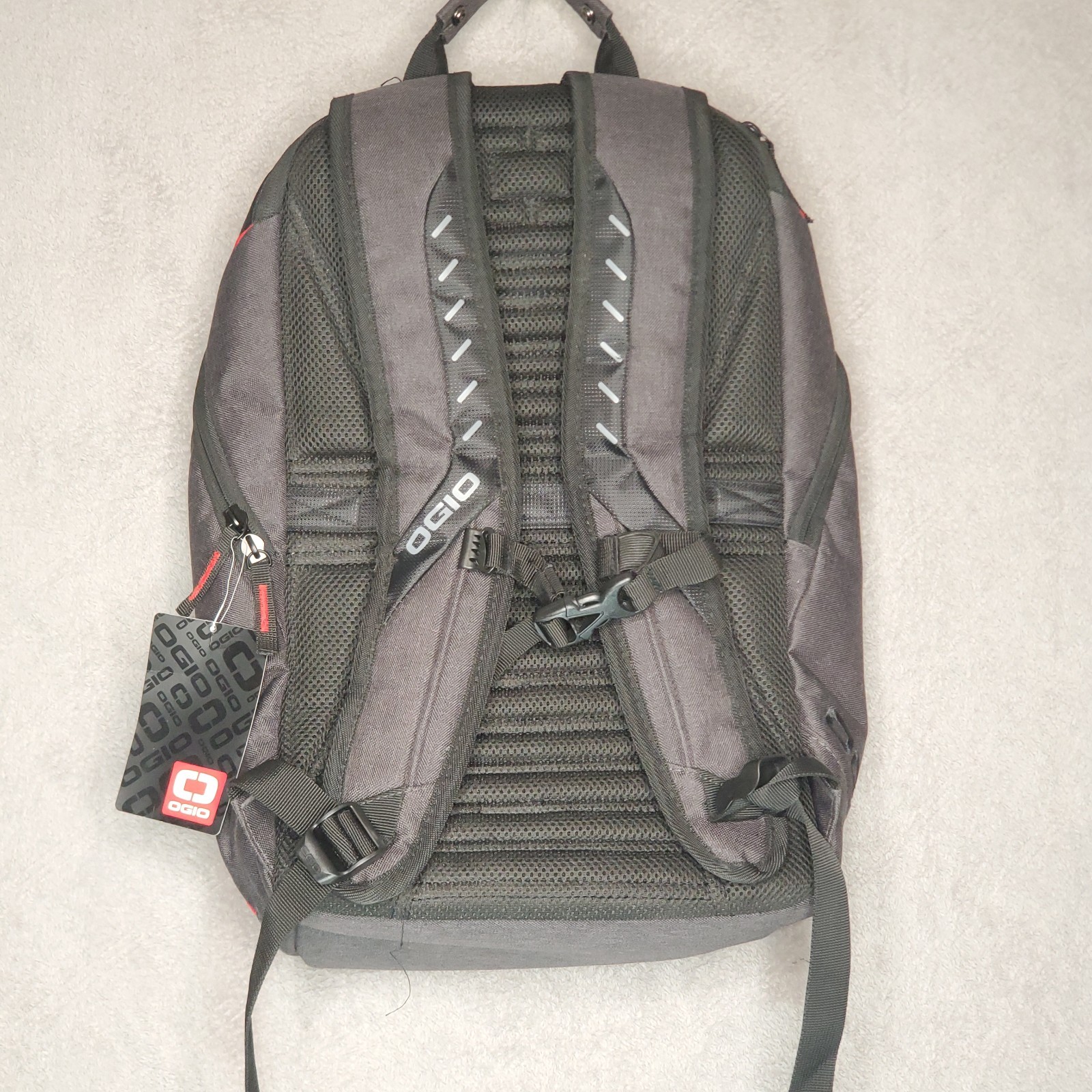 OGIO Hatch Laptop Backpack Black Red Rio Tinto Mining Logo 18.5x12x8 Travel Bag