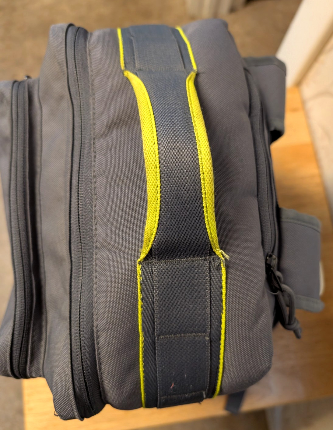 Nike Utility Speed Backpack Grey Yellow Accent Training Gym School Bag